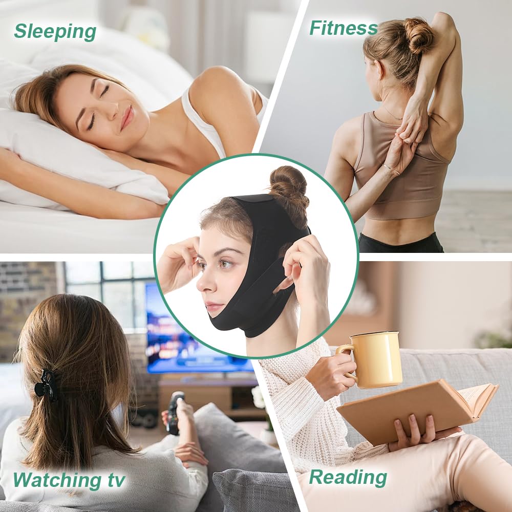 Face Lift Belt, Double Lift Face Lift Band, Comfortable VShaped Bandage Face Outline Lifting Facial Strap