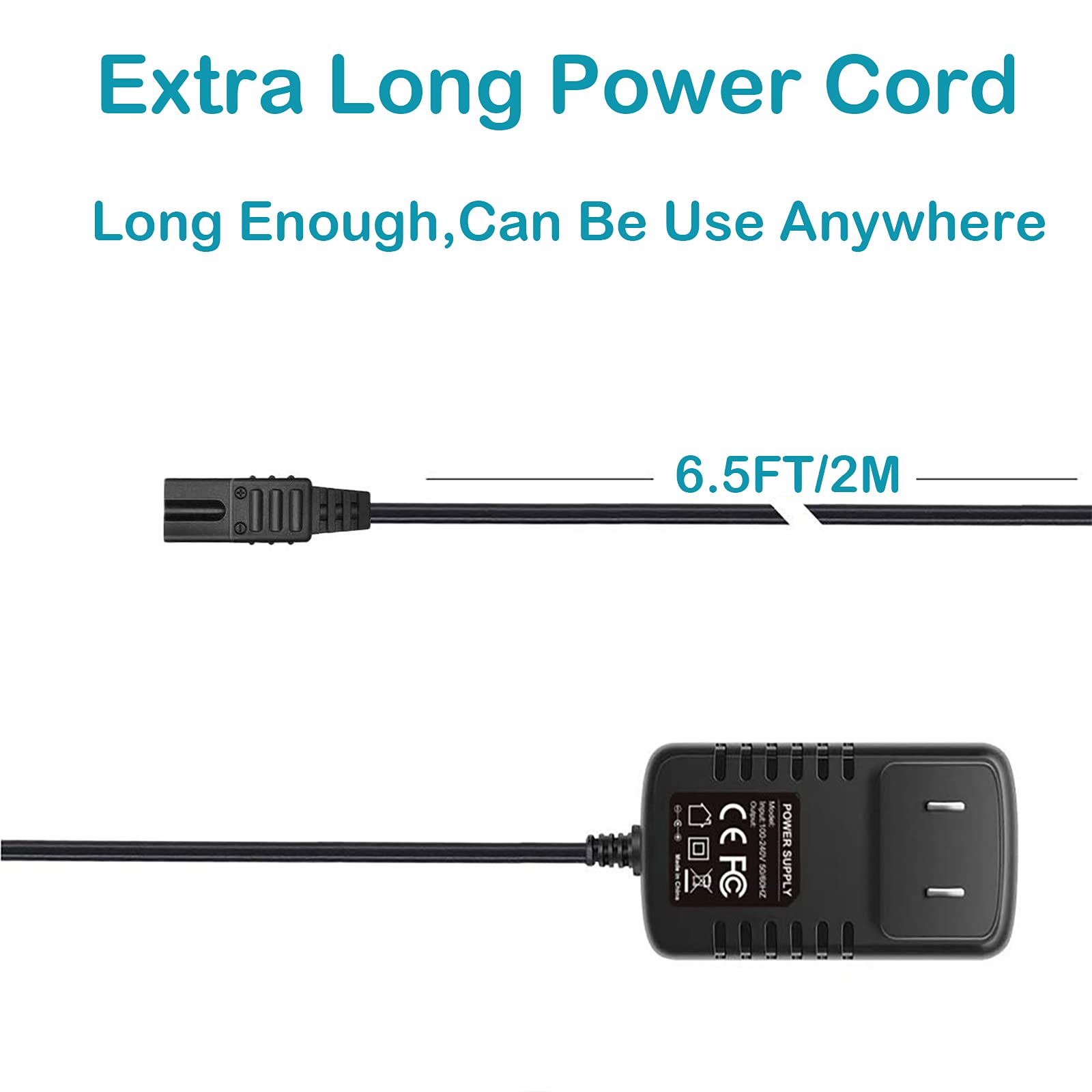 for Wahl Shaver Shaper Charger 2V Power Cord for Wahl Trimmer 8061, 8163, 8786-1001, 7367, 7357, 7029, 7060, 7035, 7339, 7356, 4000, 5-Star Series Replacement Whal Clipper Power Cord