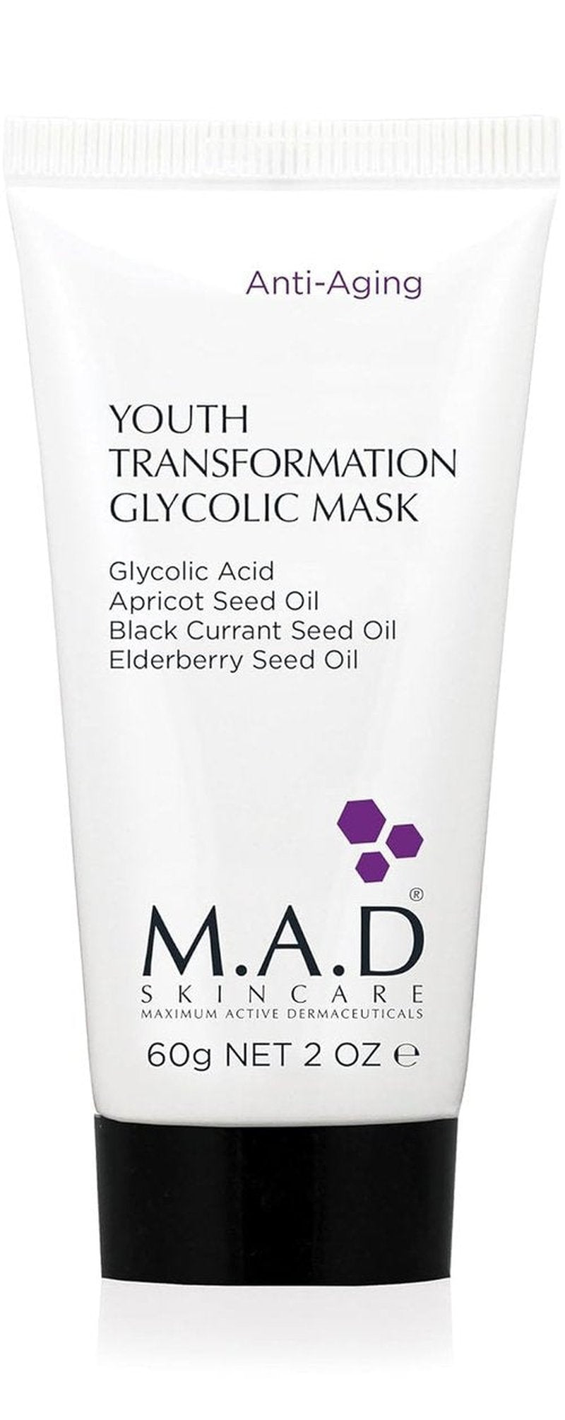 M.A.D Skincare Anti-Aging Glycolic Mask - Youth Transformation Treatment | 2 oz.