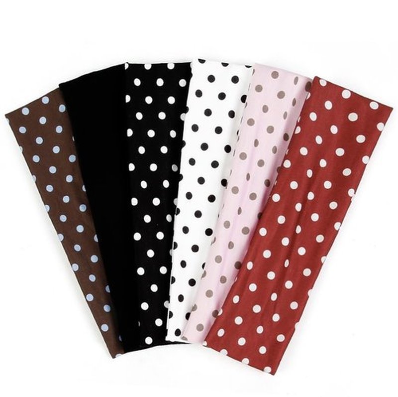 TERSE Polka Dot Headbands for Women Trendy Women Hair Accessories: Cute Head Bands for Women's Hair Fashion Hairbands 6PCS