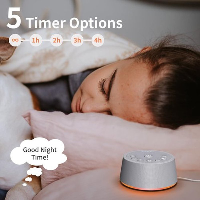 SoundLegend Sleep White Noise Machine - 32 Volume Levels, 30 Soothing Sounds, 12 Color Lights, Compact Design