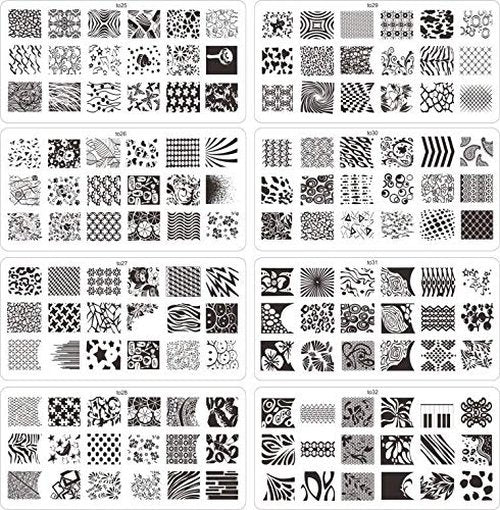 FingerAngel Mix Design Nail Art Stamping Stamp Plates with Template Holder Set Manicure Tools Nail Art Templates Stencils Set（21Pcs Set with Case