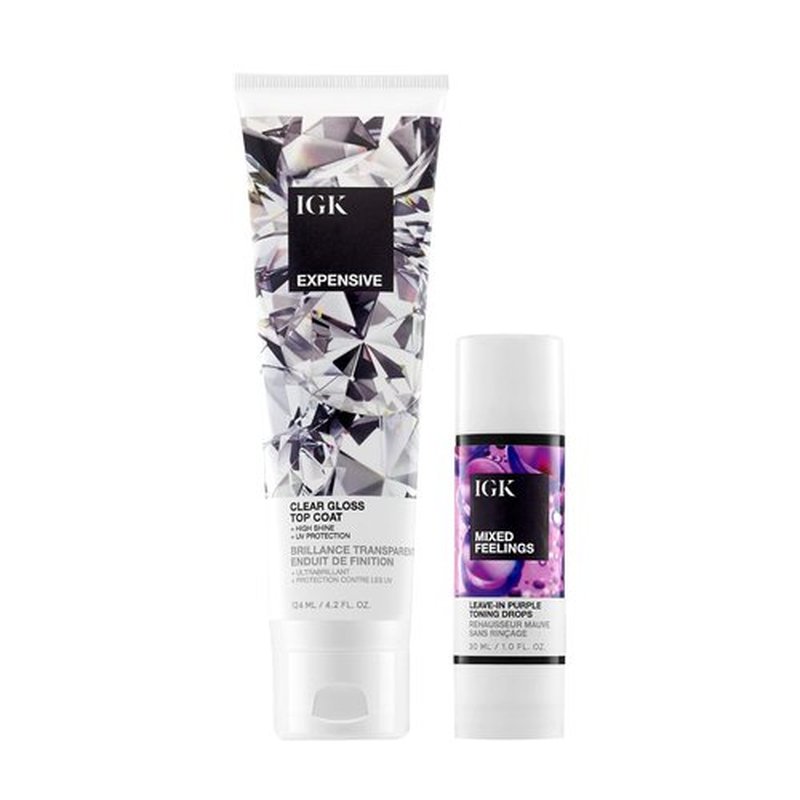 IGK Mixed Feelings Leave-In Blonde Toning Drops - Expensive Shine Gloss Treatment Duo for Hair Color Maintenance | Vegan & Cruelty-Free