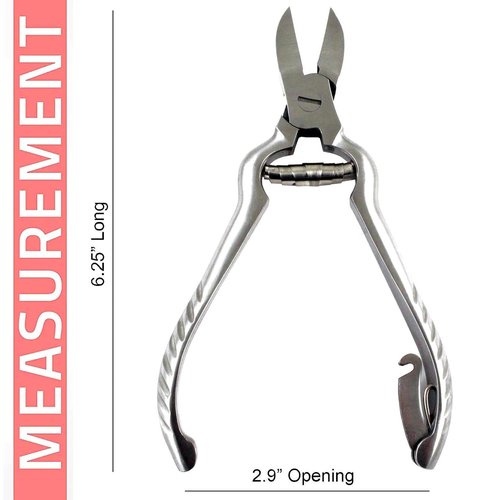 Professional Toenail Clippers for Thick Toe Nails - Heavy Duty Medical Grade Podiatry Stainless Steel Nail Clippers Cutter Trimmer Toenail Scissors for Men Seniors Podiatrist Tools (Silver, 6.25 Inch)
