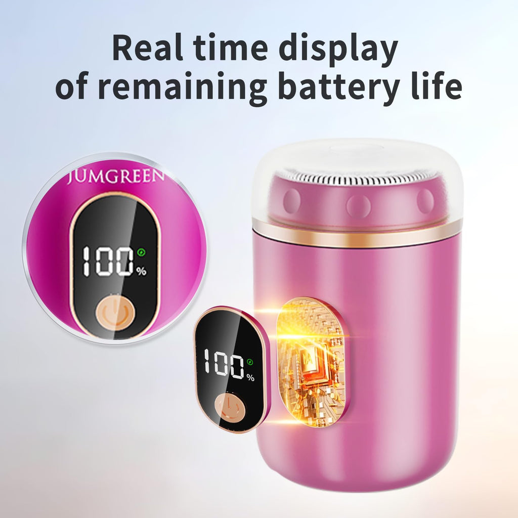 JUMGREEN Women's Portable Mini Electric Razor, Painless Rechargeable Shaver for Face, Legs, and Underarms – Compact & Travel-Friendly Design-MediumVioletRed