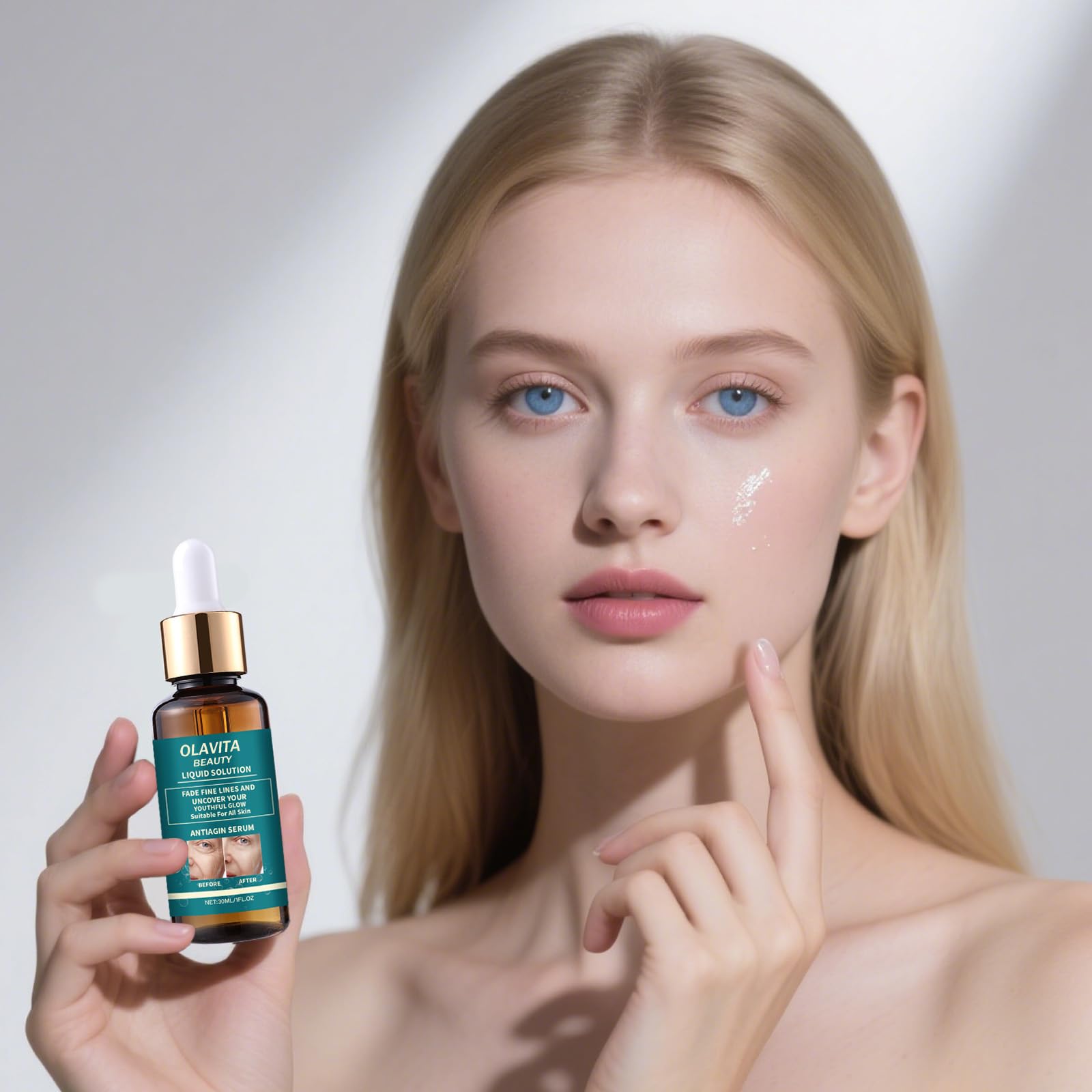 OLAVITA Liquid Solution Anti Aging Serum–Upgraded version,Olavita Facial Serum,Intensely firms skin,Smooths Fine Lines and Hydrates, For Women with Mature and Daily Skincare