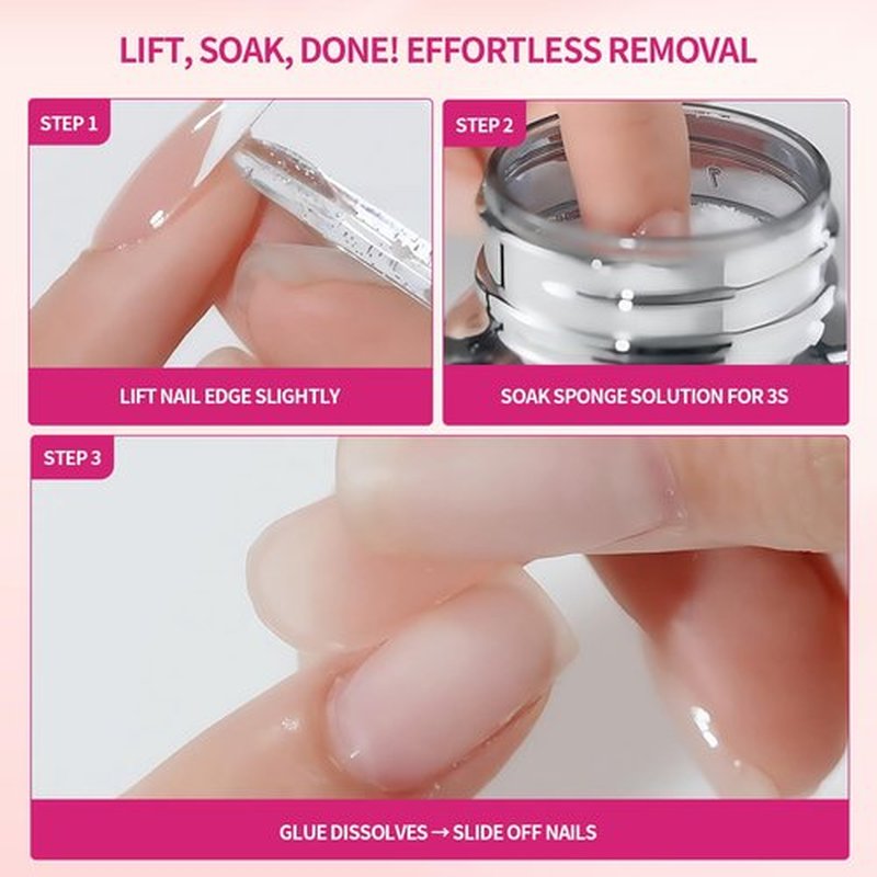Gorgellux 20g Solid Nail Glue Gel with 60 ML Nail Glue Remover for Press On Nails Kit, MINI UV lamp, Nails Tools, Long-Lasting Strong Adhesion, for Nail Art DIY