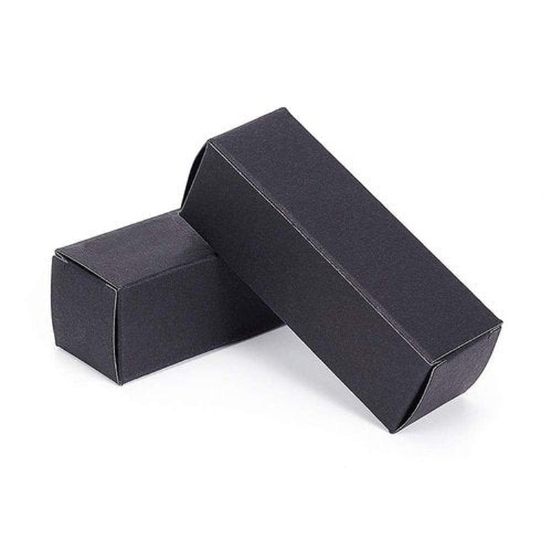 BENECREAT 50 Pack 3.4x1x1 inch Black Kraft Paper Lipstick Box Lip Balm Kraft Box for Birthday Festival, Wedding Valentine's Day, Festival Gift Packaging