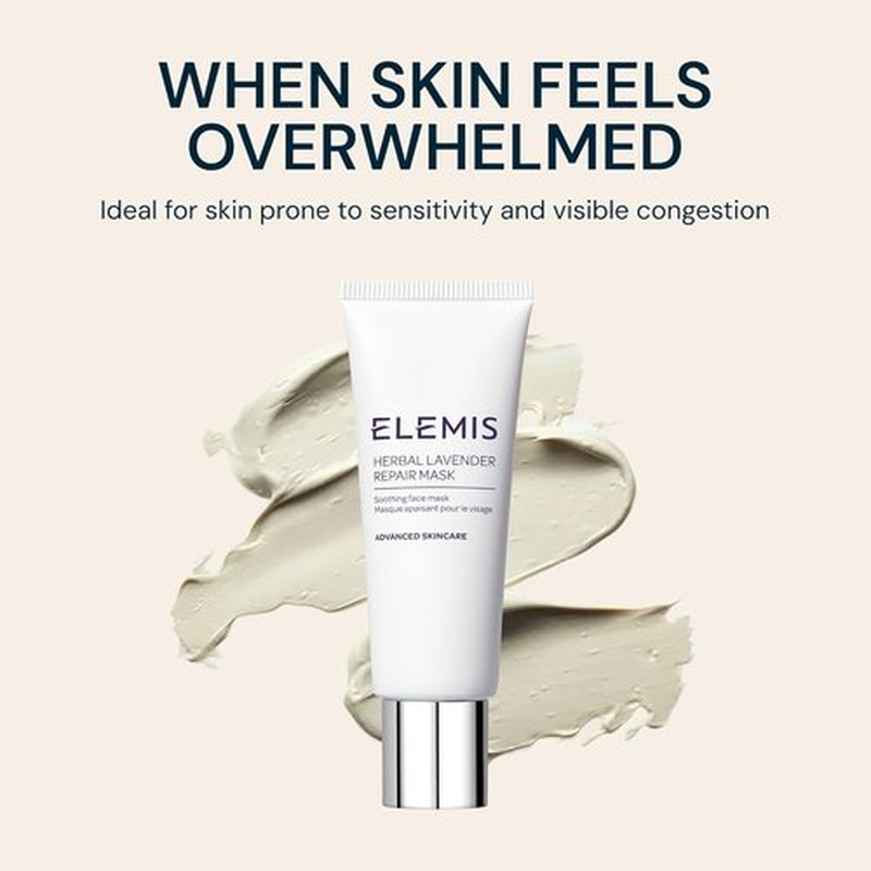 ELEMIS Herbal Lavender Repair Mask - Soothing Clay Formula for Relaxation | 2.5 Fl Oz
