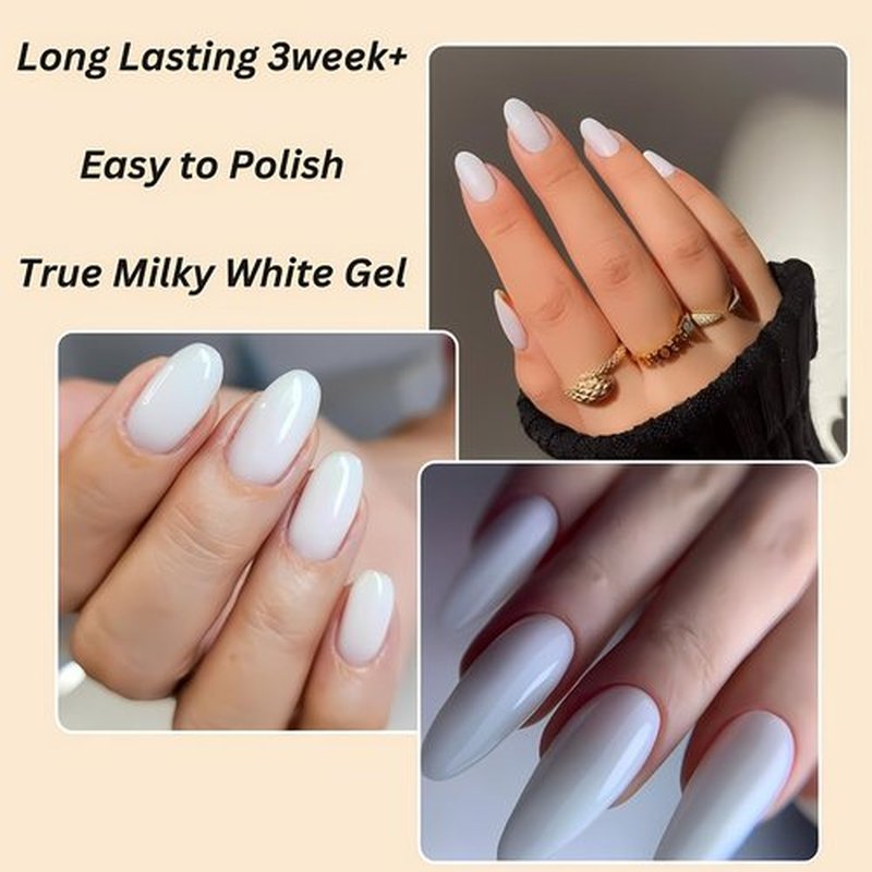 The Nails Bae Milky White Gel Polish, Milky White Gel, White Gel Polish, Nail Polish, Off White Gel Polish, American Gel Polish, Gel Polish, Manicure, UV/LED, Small