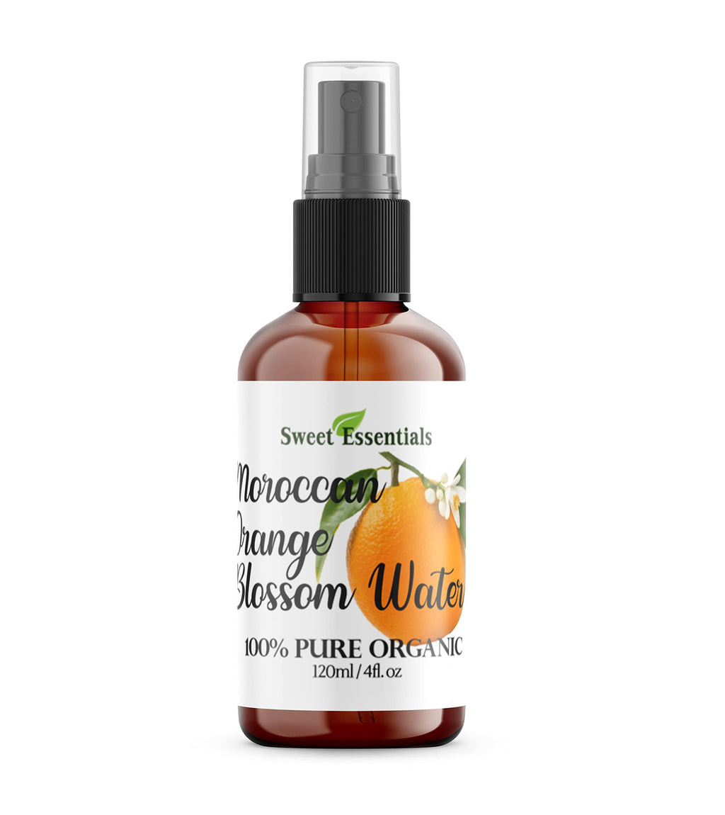 Premium Organic Moroccan Orange Blossom (Neroli) Water | 4oz Spray Imported from Morocco | Food Grade | Packed with Natural Antioxidants. Perfect for Hydrating & Rejuvenating Your Face & Neck