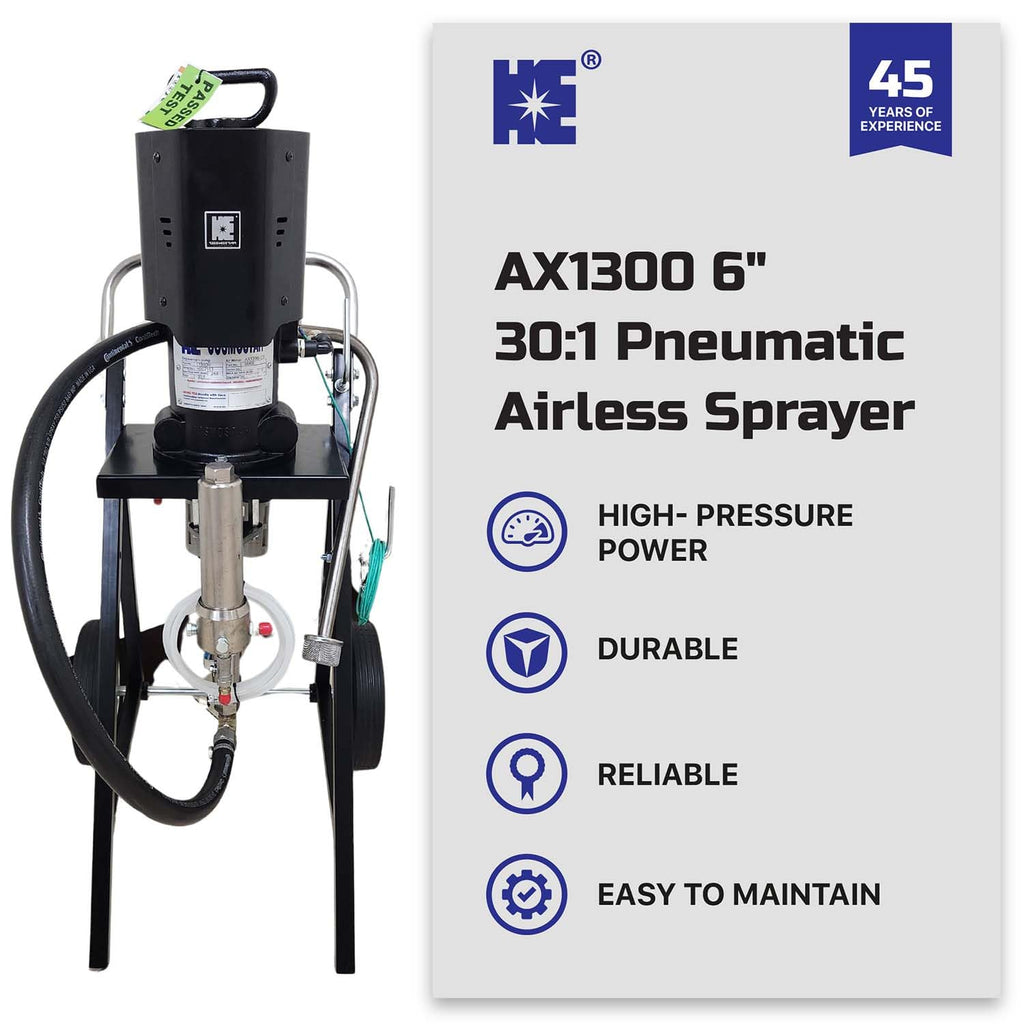 Cosmostar AX1300 30:1 Pneumatic Airless Sprayer, Max Fluid Working Pressure 3600 PSI, High Efficiency Paint Spray, Powerful Machines for Protective coatings. Cart Full Set with Gun,Tip, & Hose.