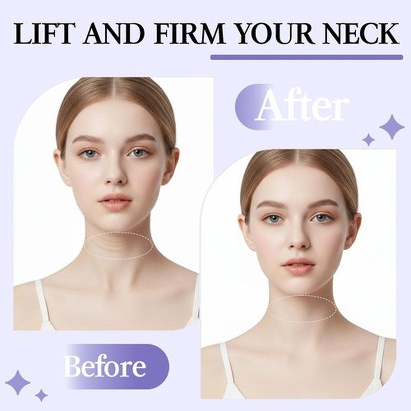 Neck Lift Tape,Neck Tape Lifting Invisible, Instant Lift for Sagging Skin & Wrinkles,(4 Elastic Bands + 20 Replacement Patches) Hypoallergenic Neck Behind Lift Tape for All Skin Types (20PCS)