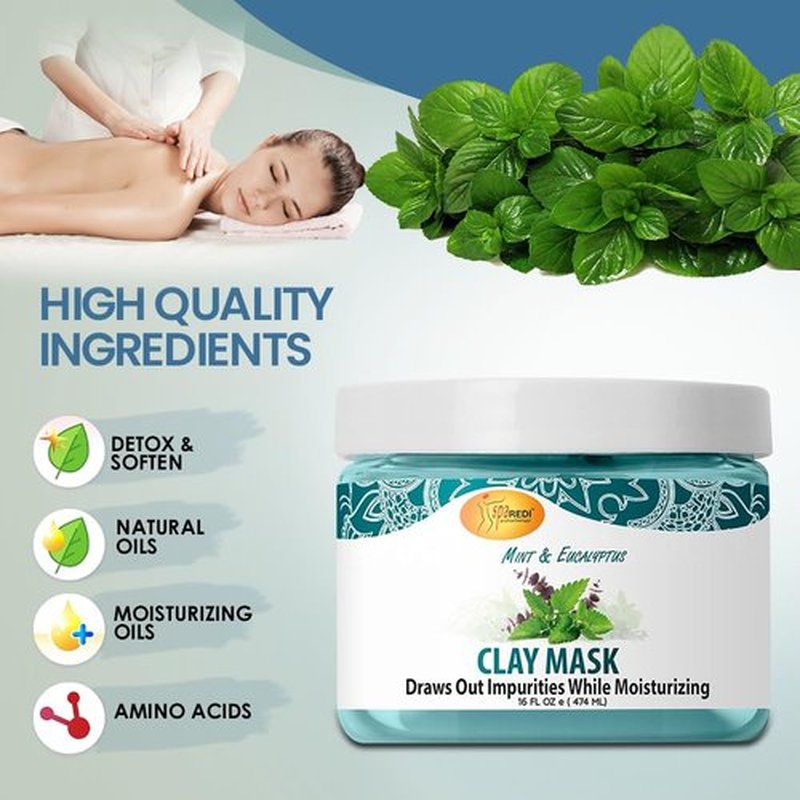 SPA REDI Professional Pedicure Treatment High-Performance Detox & Sensory Recovery Mask Hybrid Hydration Detox pulls out deep-pore toxin, inject hydration for immediate feeling of weightlessness 16 Oz