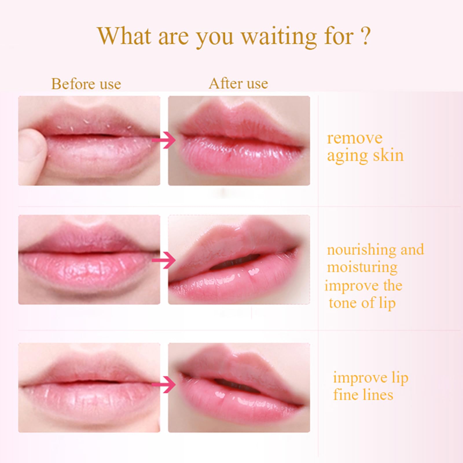 Felico 30PCS Lip Mask Patches, Collagen Crystal Pink Care Gel Pads for Moisturizing,Reducing Chapped,Smoothing,Fine Lines,Remove Dead Skin Moisture Essence Make Your Dry Lips Attractive Sexy Peach