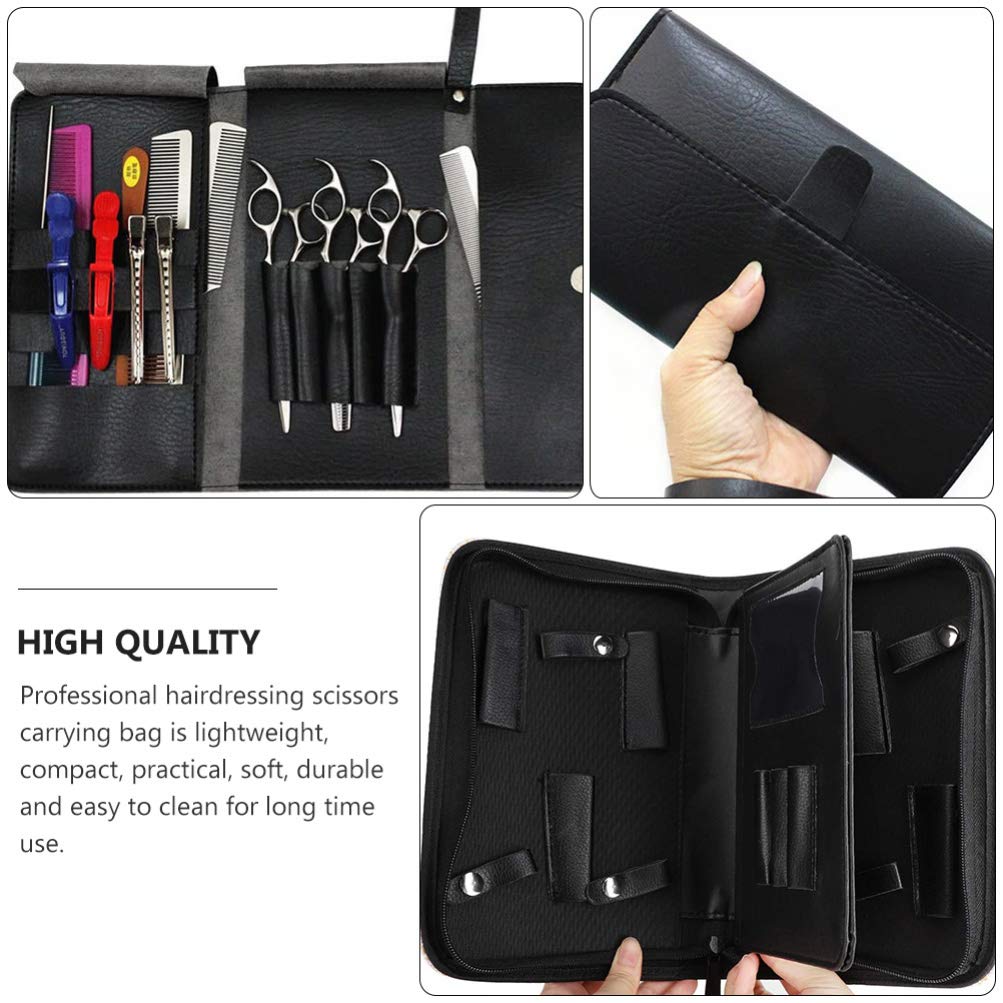 Uonlytech Scissors Holder Pouch Cases Professional Leather Shears Case Leather Barber Salon Scissors Cases for Hair Stylist