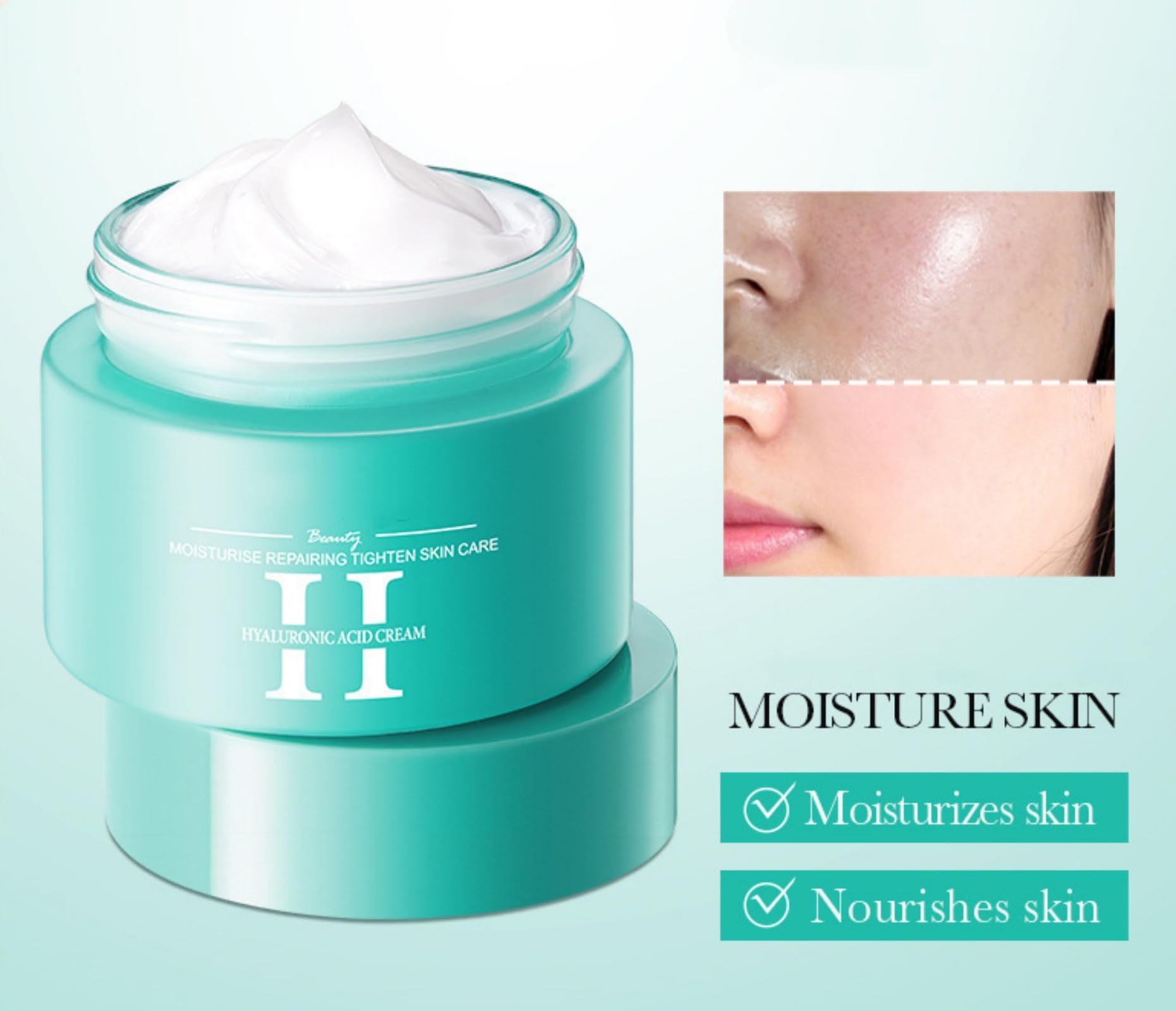 suckoo For Sadoer HA Ceramide Face Cream Lotion,Moisturizing Face Moisturizers,Firming Hydrating Facial Creams,Facial Skin Care Creams,Brighten skin tone 60g 2.11 OZ