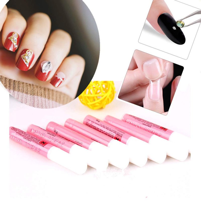 XICHEN 50 bottles Professiona Nail Art Glue for Beauty False Adhesive Transfer Tips Decorations Adhesive Transparent 2 ML(0.07 oz)/bottles,nail supplies for nail techs