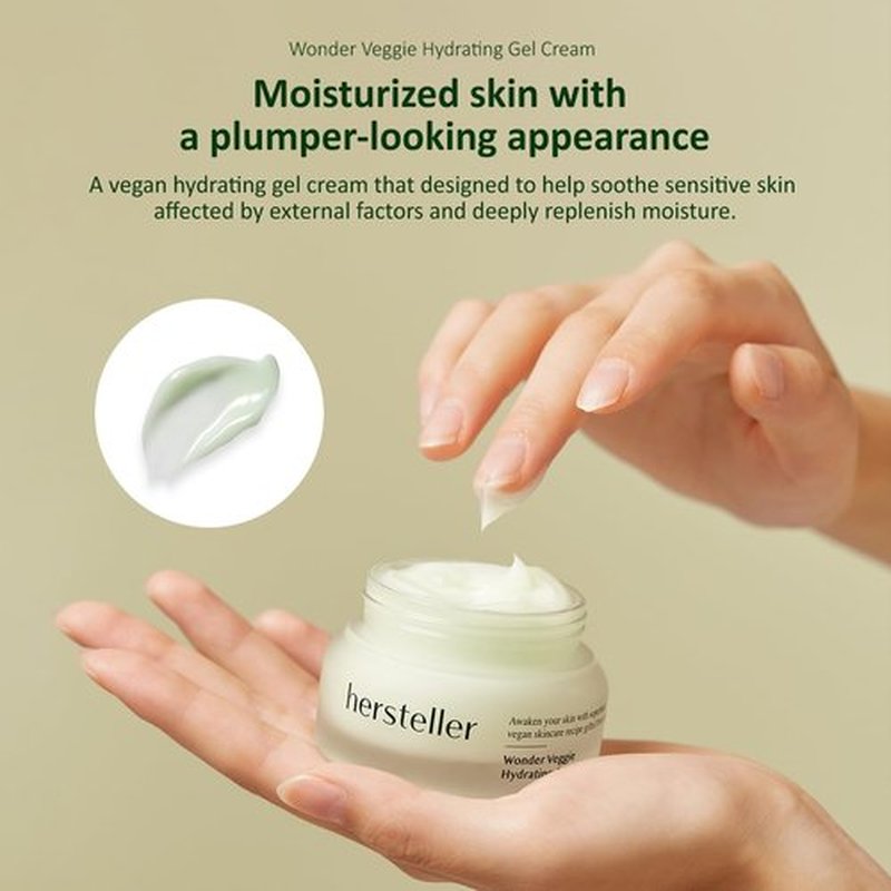 Hersteller Wonder Veggie Hydrating Gel Cream 50ml, 1.7 Fl Oz Superfood Kale Leaf Extract Deep Hydrating Moisturizing Vegan Facial Skin Korean Skincare