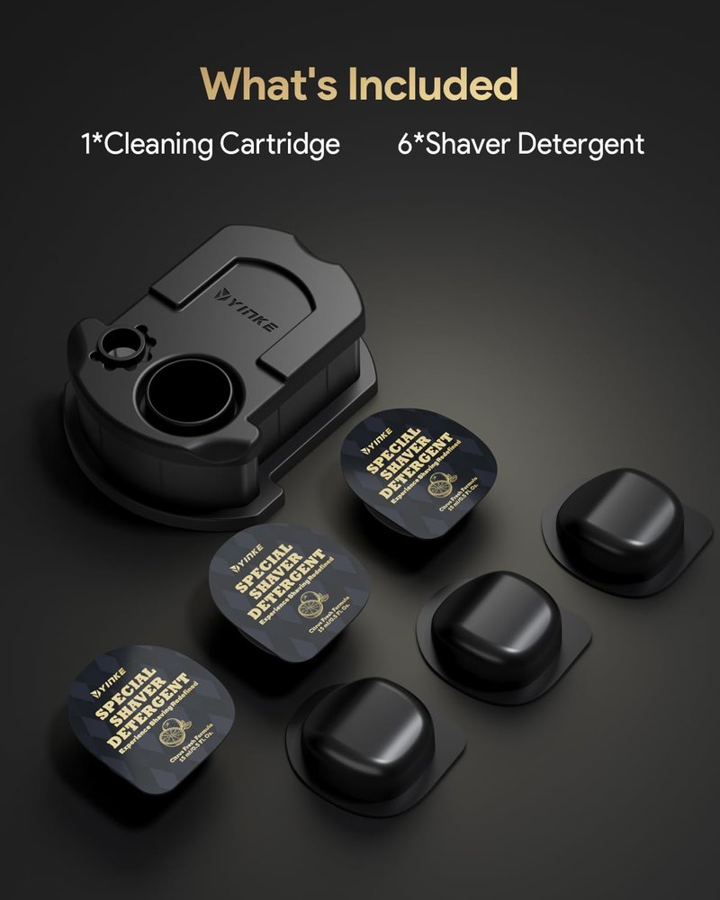 Yinke Reusable Cleaning Cartridge - 6 Pack Refill Cleaning Concentrate Capsules for Braun Clean & Renew CCR | Replacement Shaver Cleaner Solution
