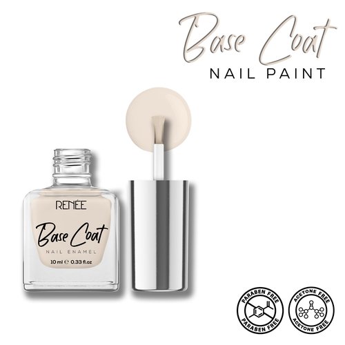 RENEE Base Coat Nail Enamel, Quick Drying, Long Lasting, Chip Resisting Formula with Full Coverage, One Stroke Application, Translucent Layer, 10 Ml