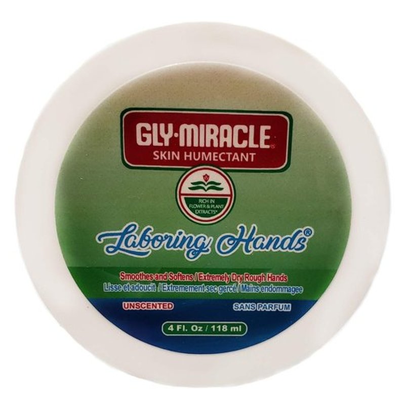 GLY MIRACLE Laboring Hands Moisturizing Body Cream, 4 oz - Non-Greasy Skin Humectant for Extremely Dry Skin, Hands, Body, and Feet, Fragrance-Free with Pure Glycerin for Nourishing Hydration