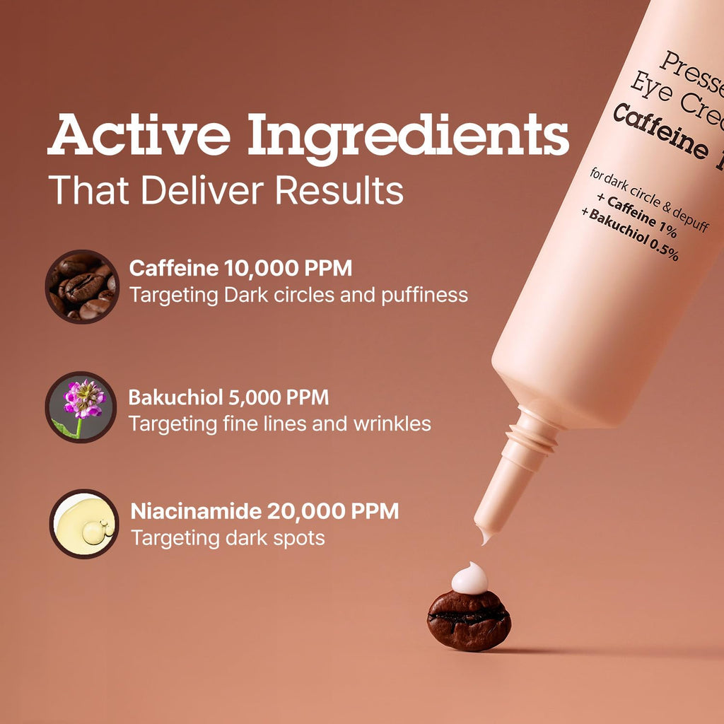 BLITHE Caffeine Eye Cream for Morning Puffiness & Dark Circles, Plant-Based Retinol, Bakuchiol, Korean Eye Cream for Undereye Bags and Puffiness Removal, 0.67 Fl Oz