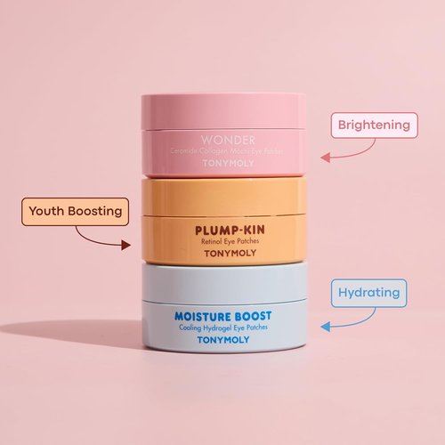 TONYMOLY Plump-Kin Retinol Hydrogel Eye Patches - Hydrating Under Eye Treatment with Pumpkin Extract, 30 Pairs