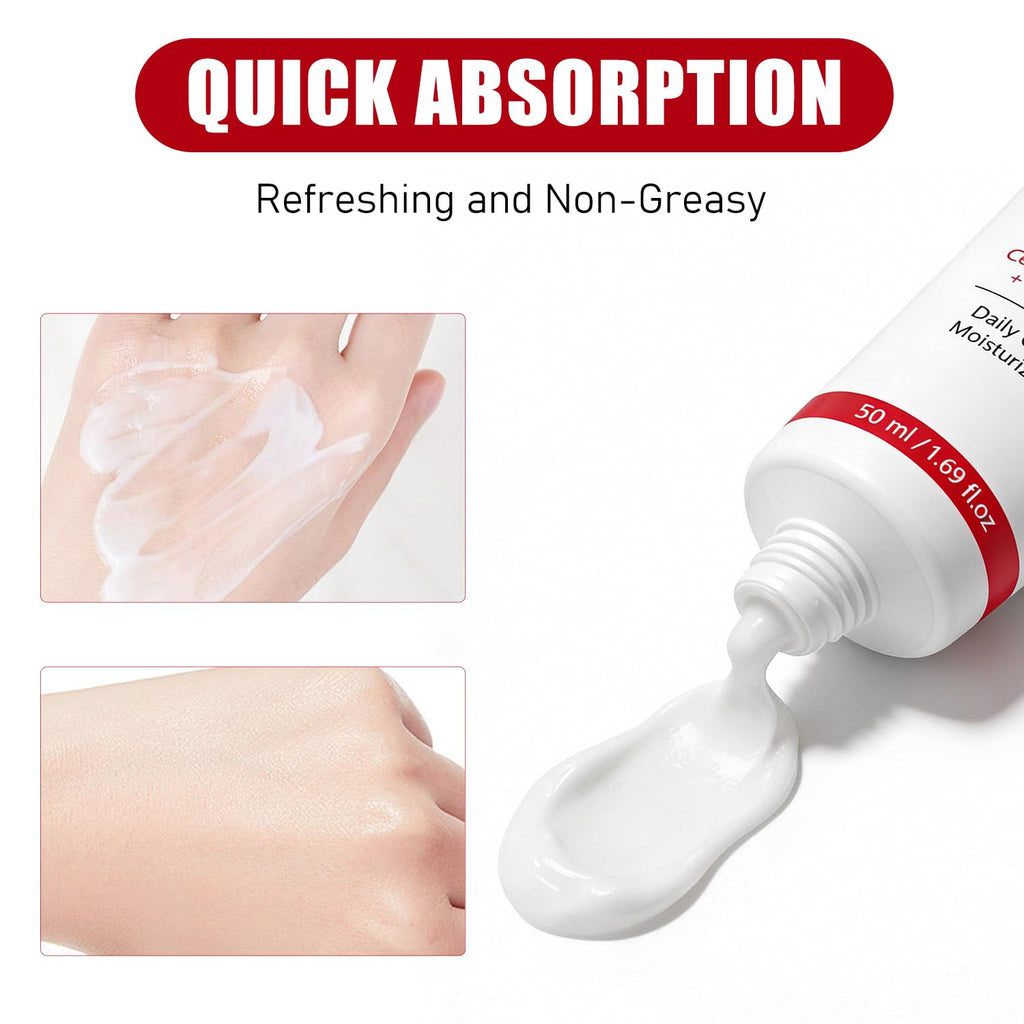 2Pcs All-In-One Daily Moisturizing Face Cream,All-In-One Daily Facial Lotion with Centella Asiatica,Collagen & Hyaluronic Acid-Hydrates,Firms & Reduces Wrinkles,Reverse Cream For All Skin - 100mL