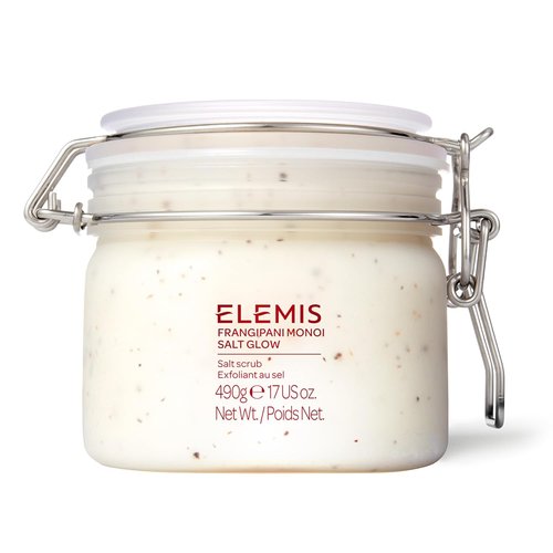 ELEMIS Frangipani Monoi Body Scrub - Tropical Exfoliating & Hydrating Salt Glow 490g for Radiant Skin