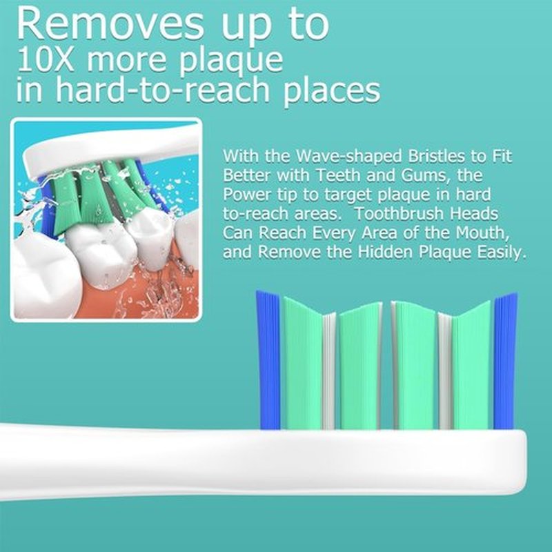 Philips Sonicare Replacement Brush Heads - Compatible with 4100, 5100, 6100, 9900 | 16 Pack (8 White + 8 Black)