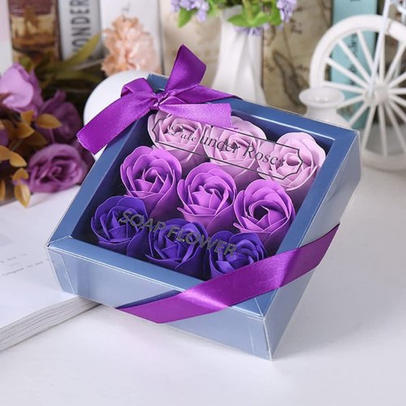 Hedume 4 Boxes Floral Scented Bath Soap Rose Flower Petals, 36 Pcs Total Plant Essential Oil Rose Soap Petals in Gift Box for Anniversary, Birthday, Wedding, Valentine’s Day, Mother’s Day