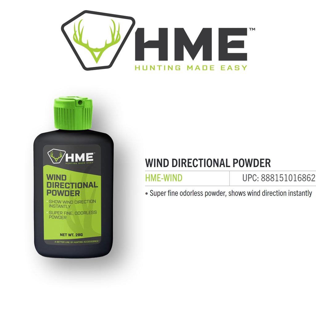 HME Wind Indicator Portable Pocket Size Lightweight Convenient Simple to Use Wind Direction Detection Powder - 28 Grams Capacity
