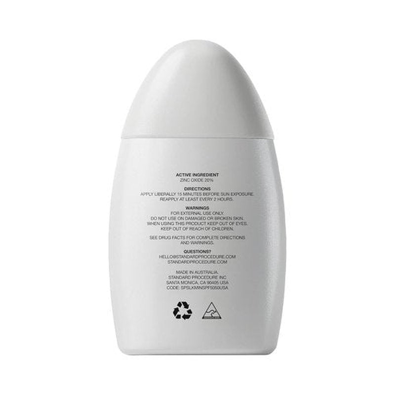 Standard Procedure SPF 50 Face Sunscreen - Mineral Broad Spectrum UVA & UVB Protection - Lightweight Formula