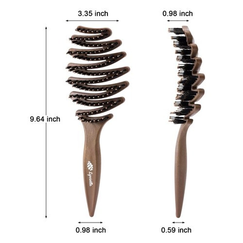 Lynnieëlle Boar Bristle Hair Brush for Fine Hair - Ultimate Smoothing Vented Detangler Wet Brush for Women, Gentle Scalp Massage, A Great Gift