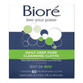 Bioré Daily Makeup Removing Cloths - Deep Cleansing Facial Wipes with Dirt-Grabbing Fibers | 60 Count