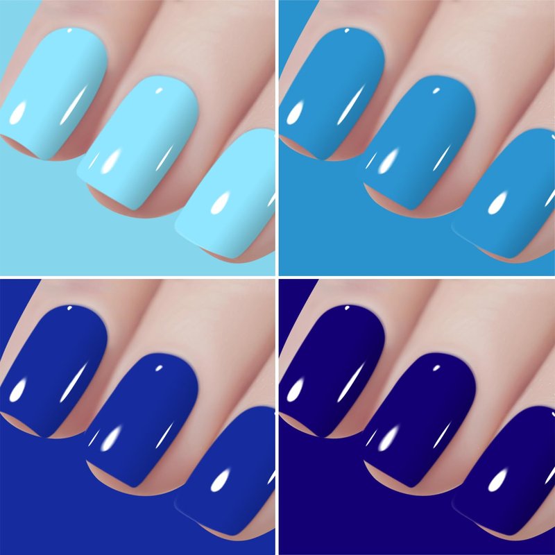 Vishine Gel Nail Polish Set 6 Blue Colors, Royal Blue Sky Blue Navy Blue Nail Gel Polish Kit Light to Dark Shades Soak Off Nail Art Salon Design Home Manicure Holiday for Women Girls 8ml