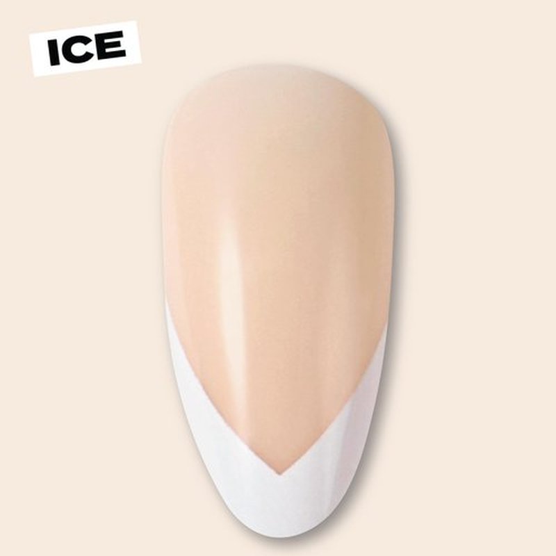 Tapered White French Tip Press-On Nails – Hard Candy Glossy Gel-Shine False Nail Kit with Nail Glue, 30 Pieces, Reusable (White Tip, Almond)