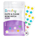 Amifiy Star Pimple Patches For Face, Korean Cute Pimple Patch with Star/Heart/Flower Shapes,Acne Treatment Absorbs Zits, Reduces Redness with Hydrocolloid & Tea Tree, Vegan, 40 Count