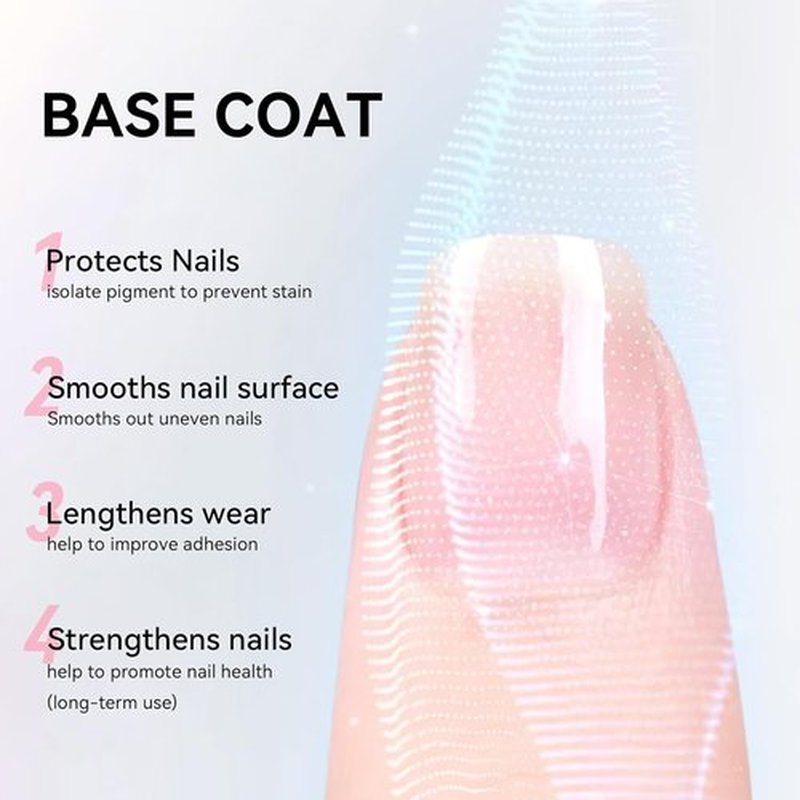 Skiennix Nail Polish Set - Clear Base & Top Coat | Quick-Dry, Vegan, Chip Resistant, 2 Pcs
