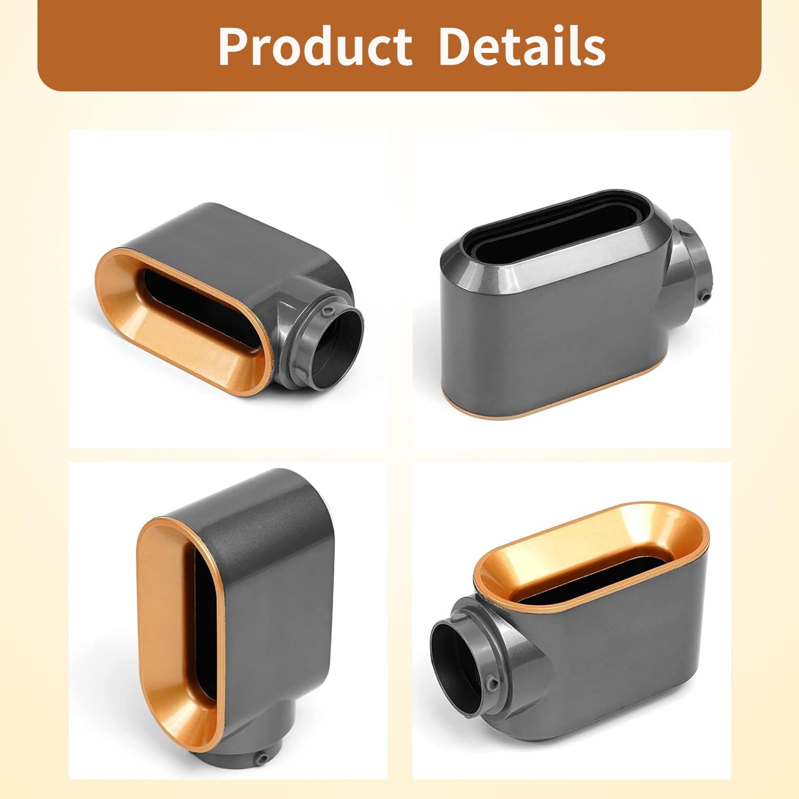 Pre-Styling Dryer Attachment for Dyson Airwrap, Nozzle Replacement Curling Barrels Hair Styler Accessories, Part No. 969759-01, Nickel/Copper