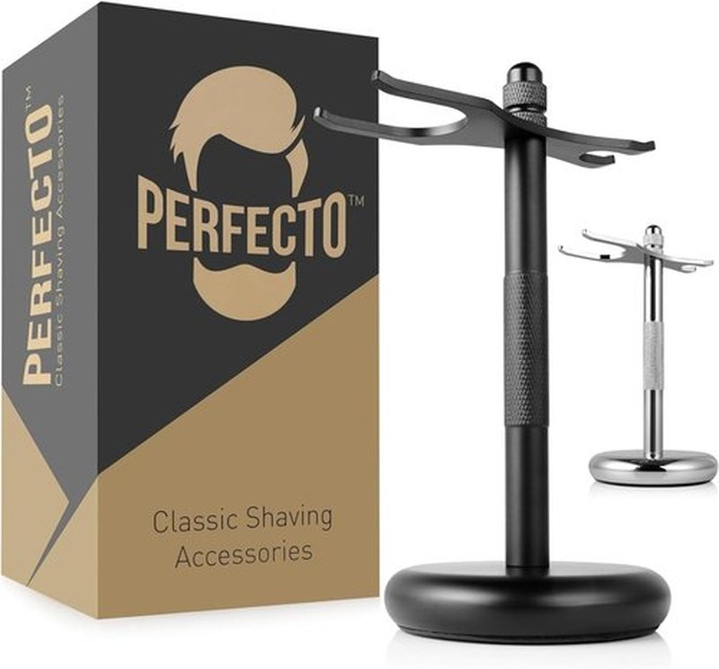 Perfecto Deluxe Black Razor Stand | Prolongs Life of Your Shaving Brush - Ideal Gift for Him