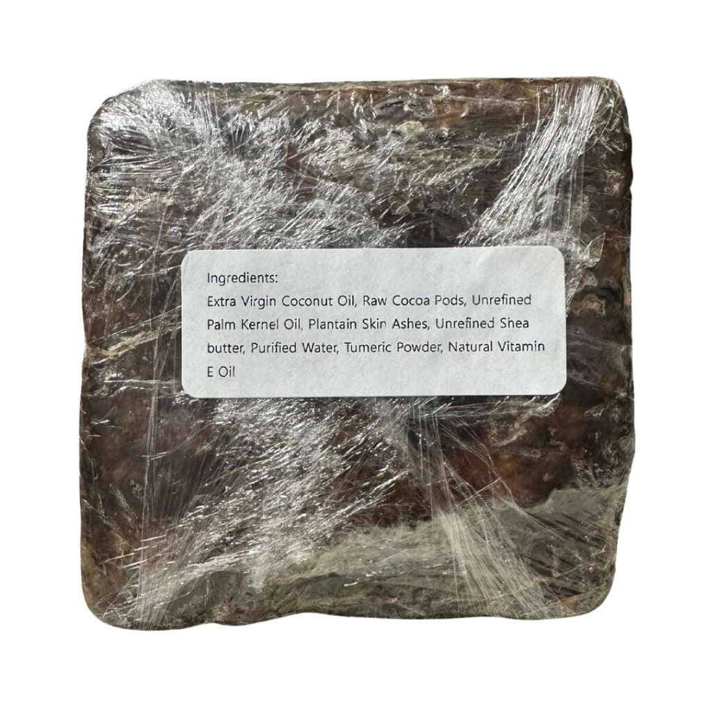 Aleheri's African Black Soap with Turmeric 16 oz - Raw African Black Soap from Ghana, Handmade Natural Face & Body Cleanser with Shea Butter, Deep Cleansing Soap for All Skin Types