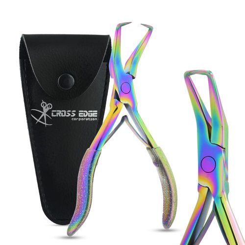 Professional Hair Extension Tools Microlink Bead Remover Plier for Hair Extensions Removal Micro Ring Beads Opener 5.5 Inch Pliers Silver Polish Stainless Steel – Cross Edge Corporation (Rainbow)
