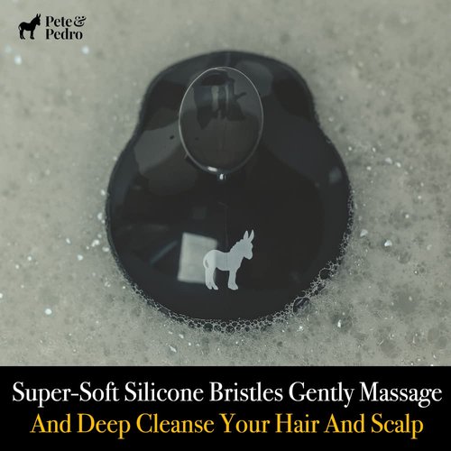 Pete & Pedro Scalp Massager Shampoo Brush - Soft Silicone Bristles for Hair Care & Lather | Dandruff Exfoliator