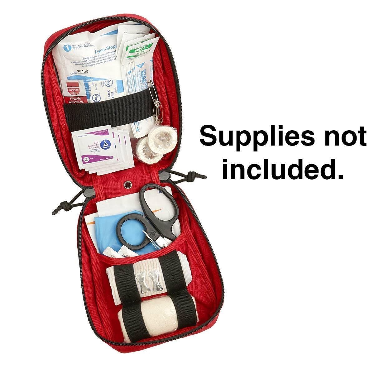 Orca Tactical First Aid Molle Medical Pouch- Heavy Duty IFAK Pouch - Empty Medical Organizer for Military, EMTs, Law Enforcement, Camping, Hiking (Red)