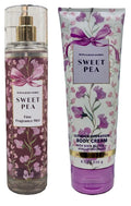 Bath and Body Works Sweet Pea Mist and Body Cream Set - Full Size