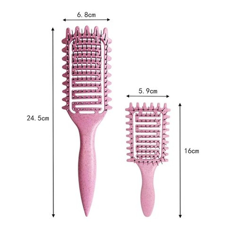 Skiennix Curl Defining Brush - Vented Detangling Tool for Curly Hair | Lightweight & Ergonomic (2 Pcs Green)