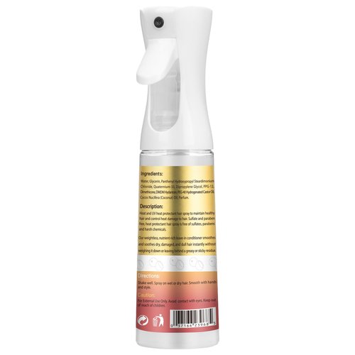 Leave In Conditioner & Heat Protectant Spray Smooth Flyaways Add Shine - 450 'F Heat Protectant Spray Frizz Control Thermal Pretection Enhancer Blow-Dry Support Thermal Styling Mist for All Hair Types