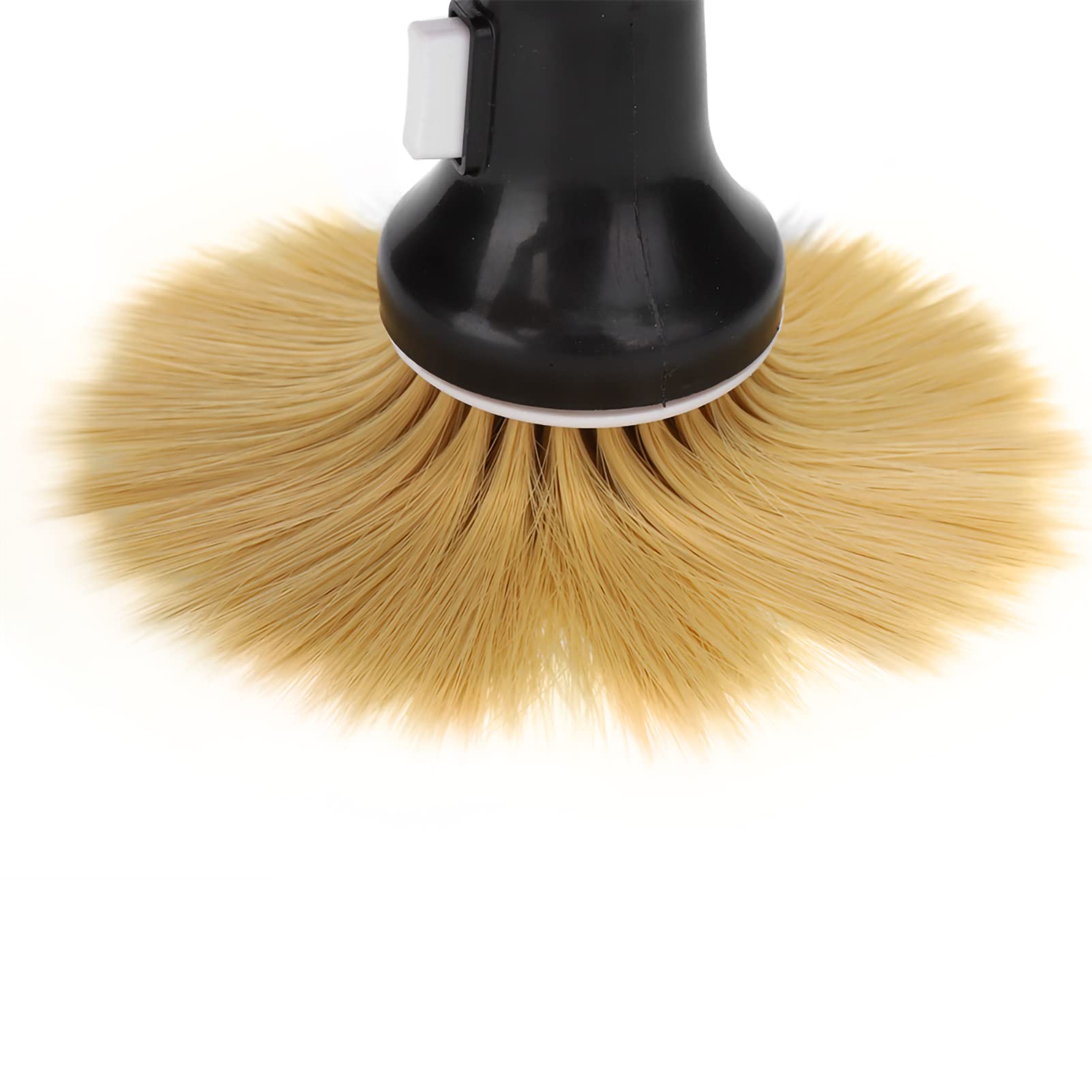 Chazcool Neck Duster with Powder Dispenser, Haircutting Cleaning Brush for Neckline and Ears, Soft Barber Powder Brush, Skin Friendly, Non Slip, Lightweight, Portable, Black